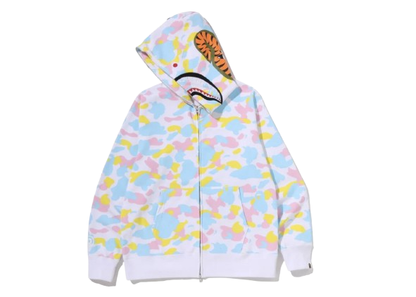NEW MULTI CAMO SHARK FULL ZIP HOODIE